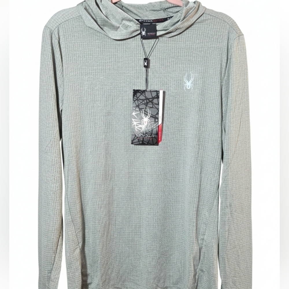 Spyder Pro Web Light Gray Hoodie Activewear Athletic  Sz Medium New